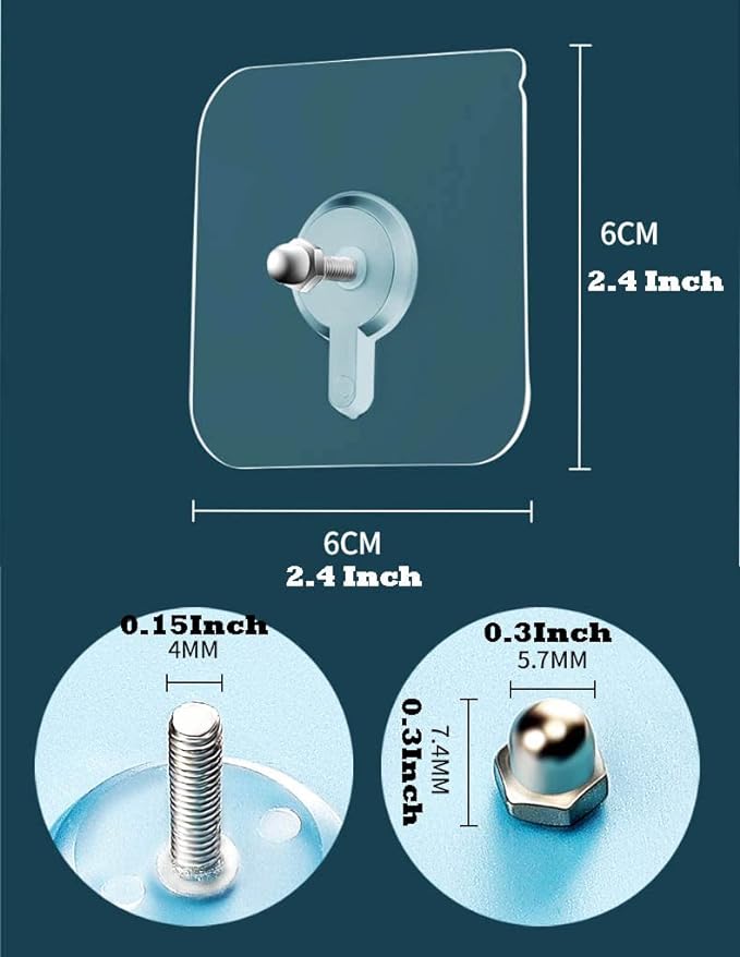 Screw Sticky Hooks (Pack of 10)